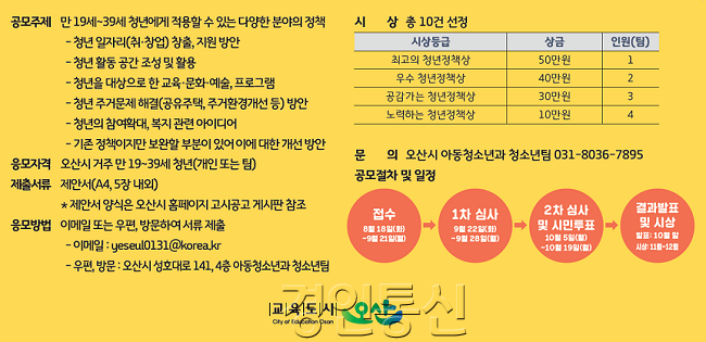 1.오산시 청년정책 발굴 아이디어 공모전 「청년 중심 정책」 포스터.png